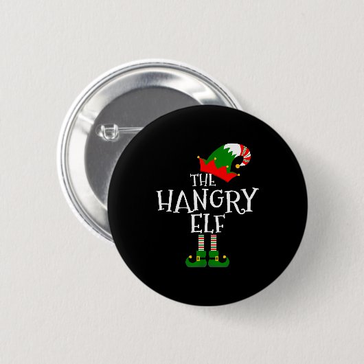 Funny The Hangry Elf Matching Family Group Gift Ch Button (Vorne & Hinten)