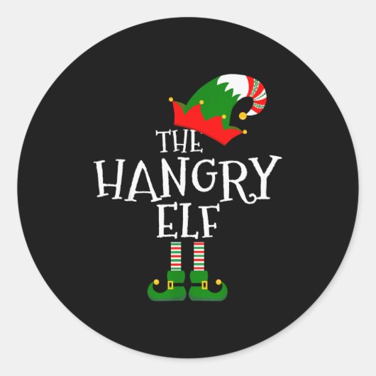 Funny The Hangry Elf Matching Family Group Gift Ch Runder Aufkleber (Vorderseite)