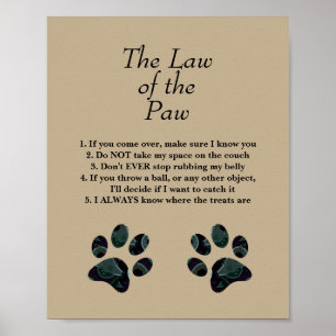 Funny "The Law of the Paw" Poster