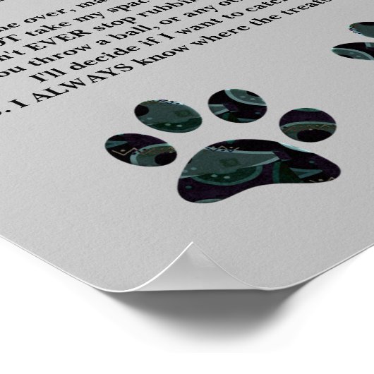 Funny "The Law of the Paw" Poster (Ecke)