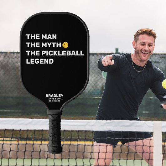 Funny the Man, Myth, Pickleball Legende benutzerde Pickleball Schläger
