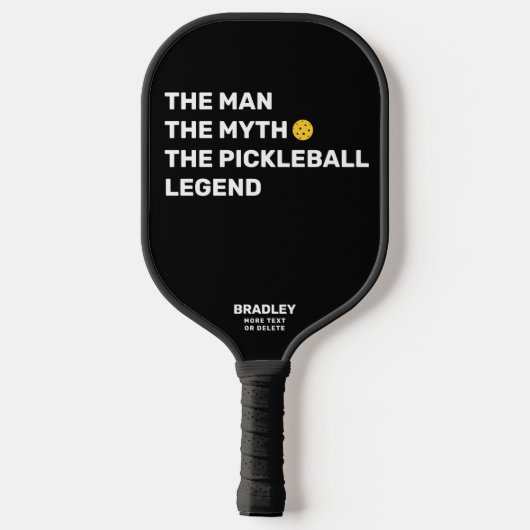 Funny the Man, Myth, Pickleball Legende benutzerde Pickleball Schläger (Rückseite)