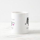Funny THE NEW MRS Typografie rosa Aquarellherz Kaffeetasse (Mittel)