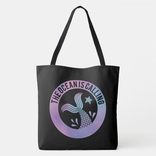 Funny The Ocean Is Calling Mermaid Quote Tasche (Rückseite)