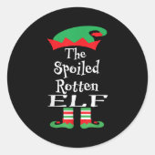 Funny The Siled Rotten Elf Shirt Weihnachten Match Runder Aufkleber (Vorderseite)