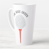 Funny the Slice Queen Golf Ball T-Shirt Milchtasse (Linke Ecke)