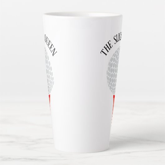 Funny the Slice Queen Golf Ball T-Shirt Milchtasse (Vorderseite)