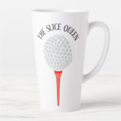 Funny the Slice Queen Golf Ball T-Shirt Milchtasse (Rechts)