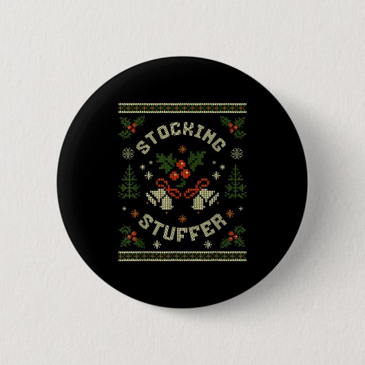 Funny The Stocking Stocking Stuffer Matching Coupl Button (Vorderseite)
