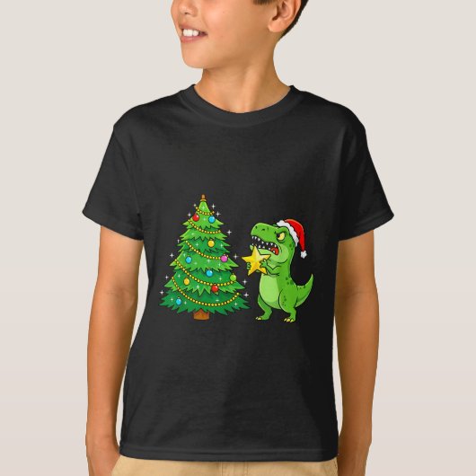 Funny The Struggle Is Real T-rex Decorating Christ T-Shirt (Vorderseite)