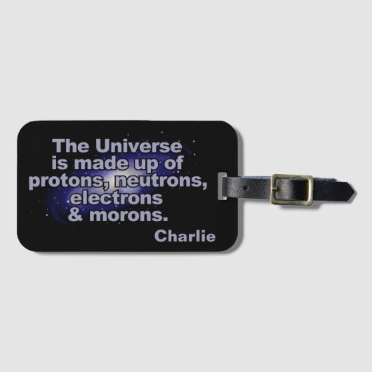 Funny "The Universe" individuelle Name Gepäckanhänger (Vorderseite (Horizontal))