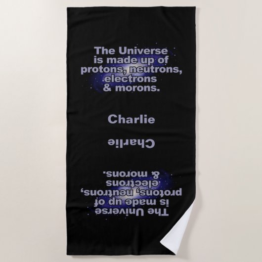Funny "The Universe" individuelle Name Handtuch (Vorderseite)