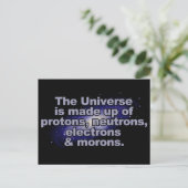 Funny "The Universe" Postkarte (Stehend Vorderseite)