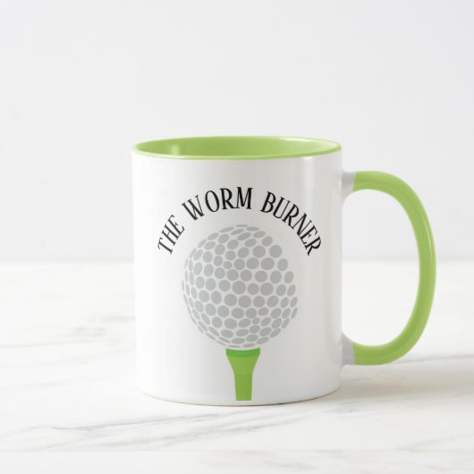 Funny the Worm Burner Golf Ball T-Shirt Tasse (Rechts)