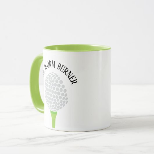 Funny the Worm Burner Golf Ball T-Shirt Tasse (Vorderseite Links)