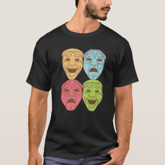 Funny Theater Design Männer Frauen Theater Masken  T-Shirt