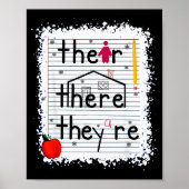 Funny Their There They Are Book English Grammar Te Poster (Vorne)