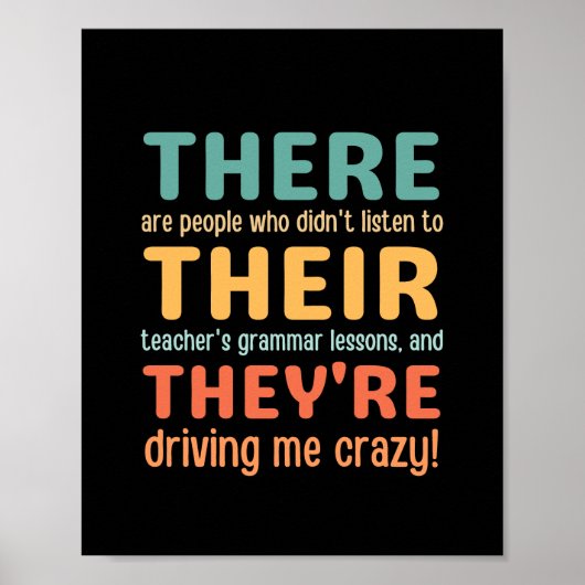 Funny There Ihre sind Englischlehrer Poster (Vorne)