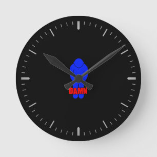 Funny Thin Blue Line Round Clock Runde Wanduhr