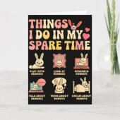 Funny Things I Do In My Spare Time Bunny Rabbit Gi Karte (Vorderseite)