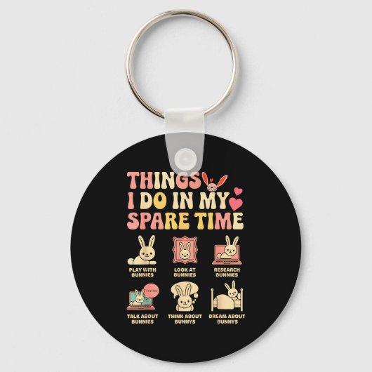 Funny Things I Do In My Spare Time Bunny Rabbit Gi Schlüsselanhänger (Vorderseite)