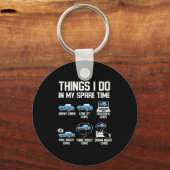 Funny Things I Do In My Spare Time Enthusiast Car Schlüsselanhänger (Vorderseite)