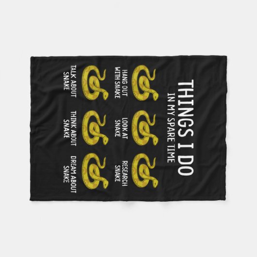 Funny Things I Do In My Spare Time Snake Animal Lo Fleecedecke (Vorderseite (Horizontal))