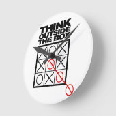 Funny Think außerhalb der Box Runde Wanduhr (Winkel)