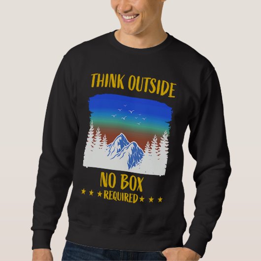 Funny Think Outside Box Outfit For Hiking Father's Sweatshirt (Vorderseite)