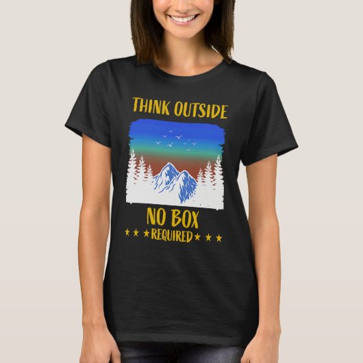 Funny Think Outside Box Outfit For Hiking Father's T-Shirt (Vorderseite)