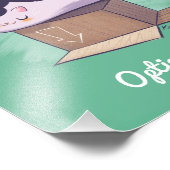 Funny "Think Outside the Box" Cat Fotodruck (Ecke)