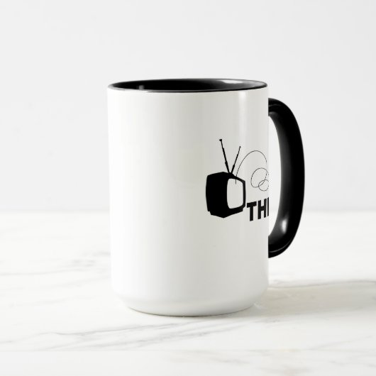 Funny think thunk outside idiot box tv television  tasse (VorderseiteRechts)