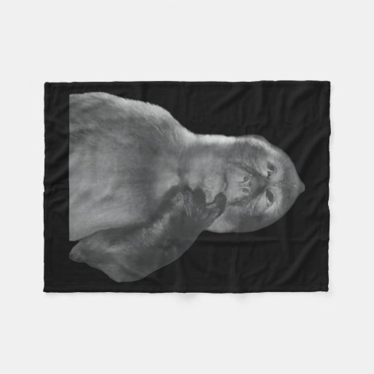 Funny Thinking Monkey Meme Curious Ape Brainrot  Fleecedecke (Vorderseite (Horizontal))