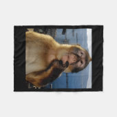 Funny Thinking Monkey Meme Curious Ape Brainrot Gi Fleecedecke (Vorderseite (Horizontal))
