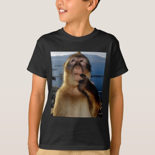 Funny Thinking Monkey Meme Curious Ape Brainrot Gi T-Shirt (Vorderseite)