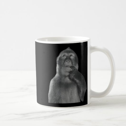 Funny Thinking Monkey Meme Curious Ape Brainrot Kaffeetasse (Rechts)