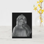 Funny Thinking Monkey Meme Curious Ape Brainrot Karte (Gelbe Blume)