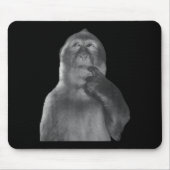 Funny Thinking Monkey Meme Curious Ape Brainrot  Mousepad (Vorne)