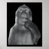 Funny Thinking Monkey Meme Curious Ape Brainrot  Poster (Vorne)