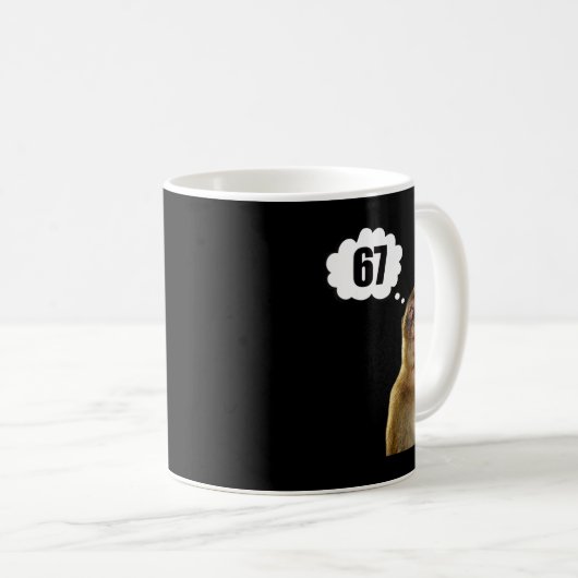 Funny Thinking Monkey Meme Six Seven 6 7 Meme  Kaffeetasse (VorderseiteRechts)