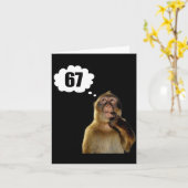 Funny Thinking Monkey Meme Six Seven 6 7 Meme  Karte (Gelbe Blume)