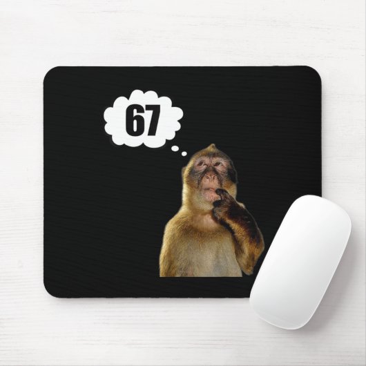 Funny Thinking Monkey Meme Six Seven 6 7 Meme  Mousepad (Mit Mouse)