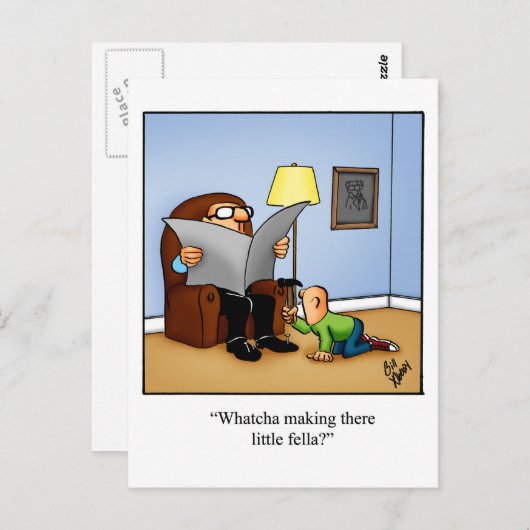 Funny Thinking Sie Spaß Postcard Postkarte (Vorne/Hinten)