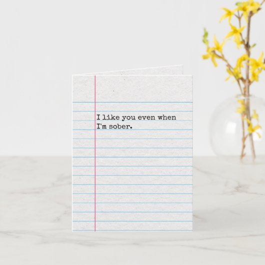 Funny Thinking you nüchtern Drinking, Lined Paper Karte (Gelbe Blume)
