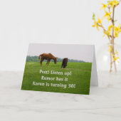 Funny Thirtieth Birthday Card, tratschende Tiere Karte (Gelbe Blume)