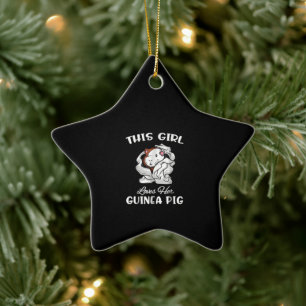 Funny this Girl Lieben ihre Guinea Pig Niedliches Keramik Ornament