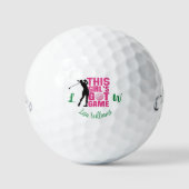 Funny This Girl's Got Game Monogram Named Feminine Golfball (Vorderseite)