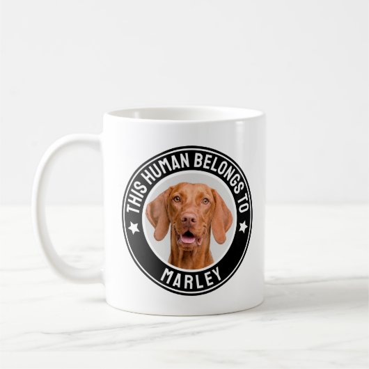 Funny this human gehört zu Pet Name Custom Foto Kaffeetasse (Links)