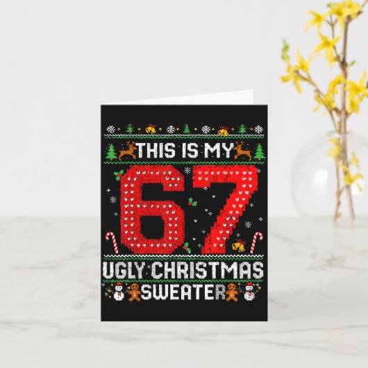 Funny This Is My 67 Ugly Christmas Sweater Xmas Ma Karte (Gelbe Blume)