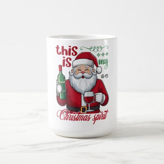 Funny This Is My Christmas Spirit Santa Wine Kaffeetasse (Mittel)